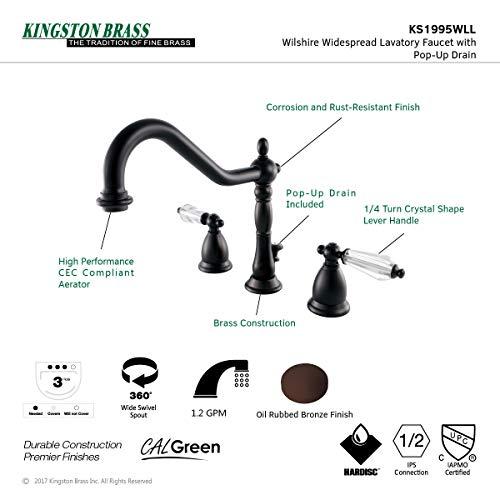 Kingston Brass Kingston Brass KS1995WLL Wilshire Widespread Bathroom Faucet, 8-1/2" in Spout Reach, Oil Rubbed Bronze
