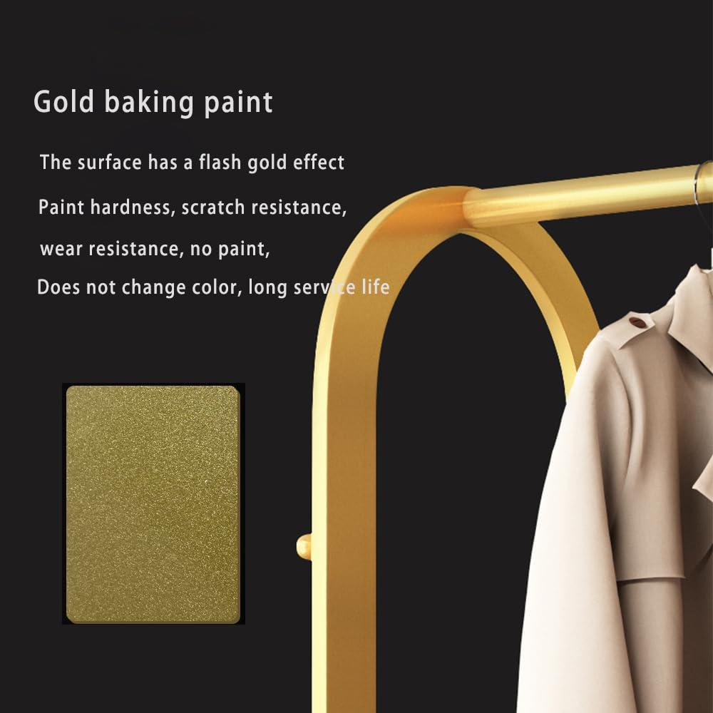BUZUEY BUZUEY Gold clothing rack,Heavy duty clothes rack with bottom shelves,Small garment rack for hanging clothes,Wardrobe rack,hanging racks for clothes(L:23.6in)