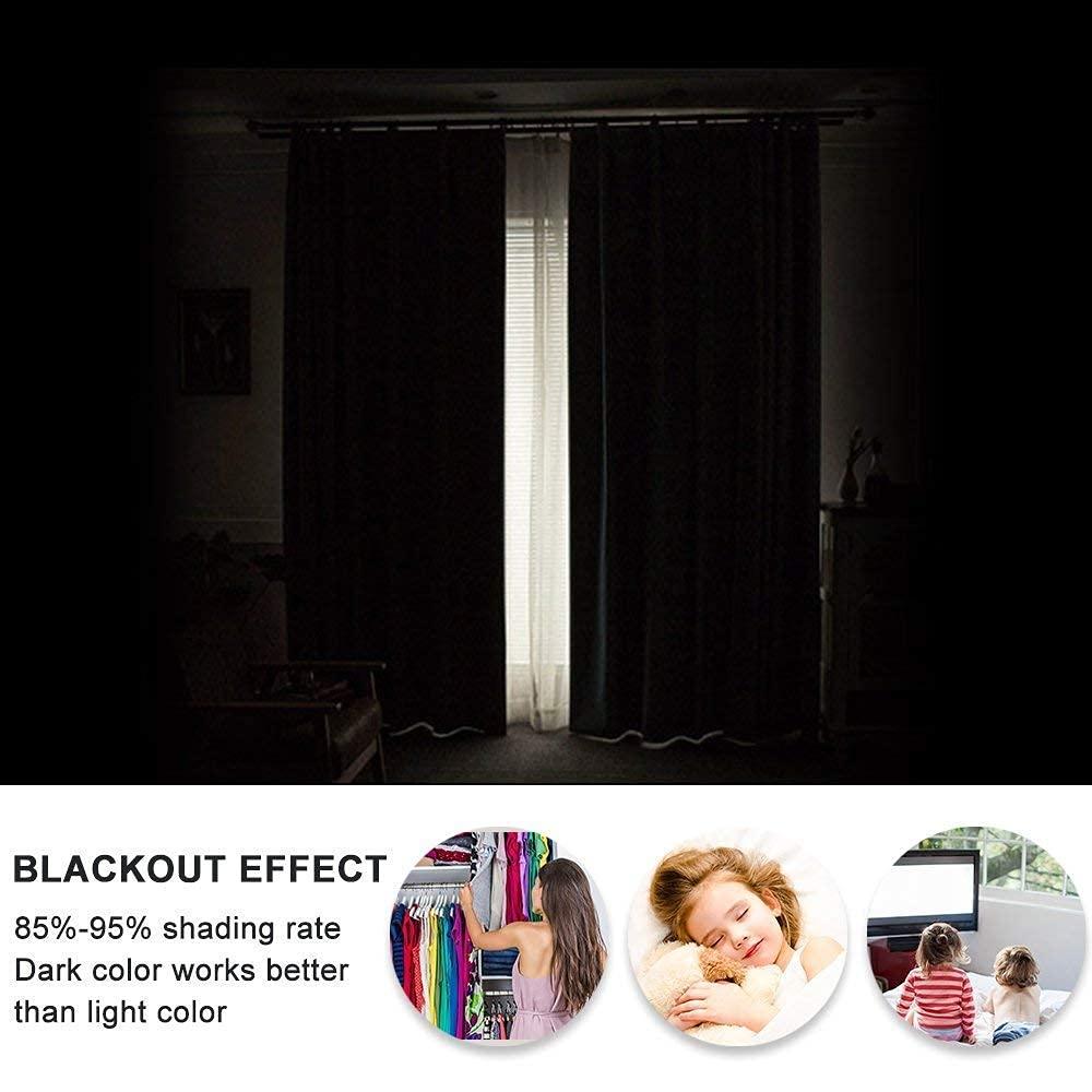 Sky Wave Sky Wave Perfect Size Blackout 100% Polyester Curtains for Living Room and Bedroom with Easy Rod Pocket Hanging Option. (Burgundy 42 inch Wide by 95 Inch Long- 2 Panels)