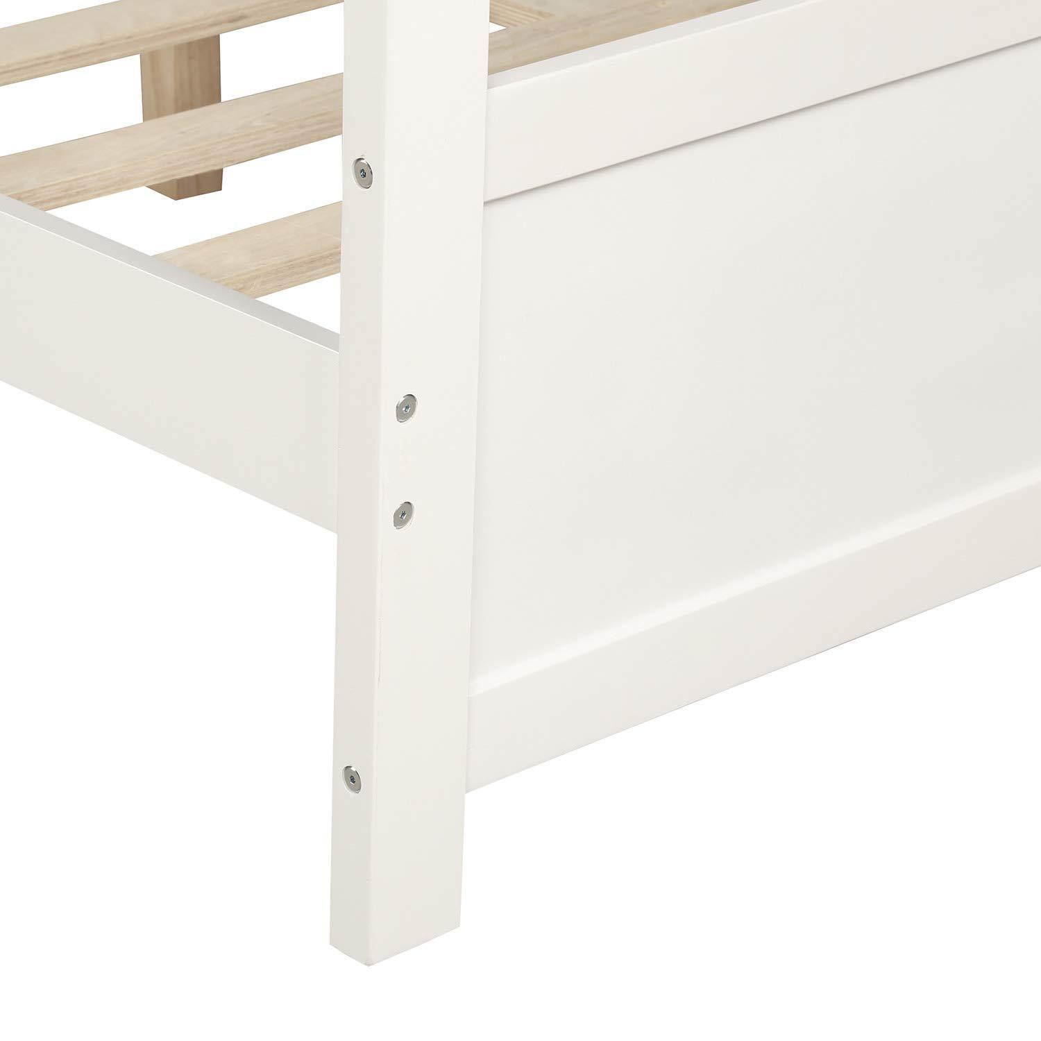 JINS&VICO JINS&VICO Full Size Daybed Frame, Modern Dual-Use Wooden Sofa Bed Frame with Support Legs and Slats Support, Mattress Foundation for Living Room Bedroom, No Box Spring Needed, White