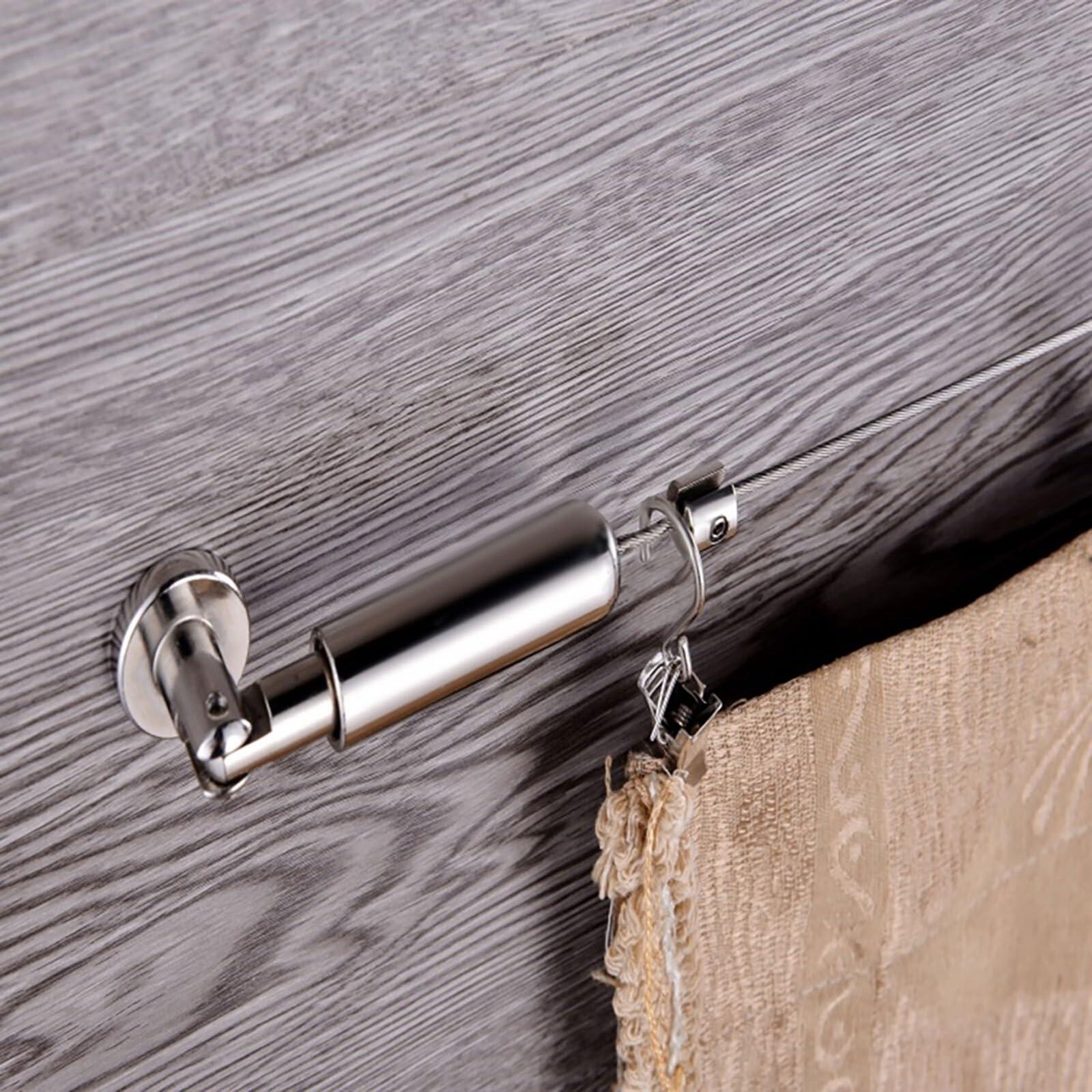 SolGlo 304 Stainless Steel Curtain 5M Wire Drape Wire Rod Set Rope Cable Tensioner Home Curtain Home Decorative Accessories Set