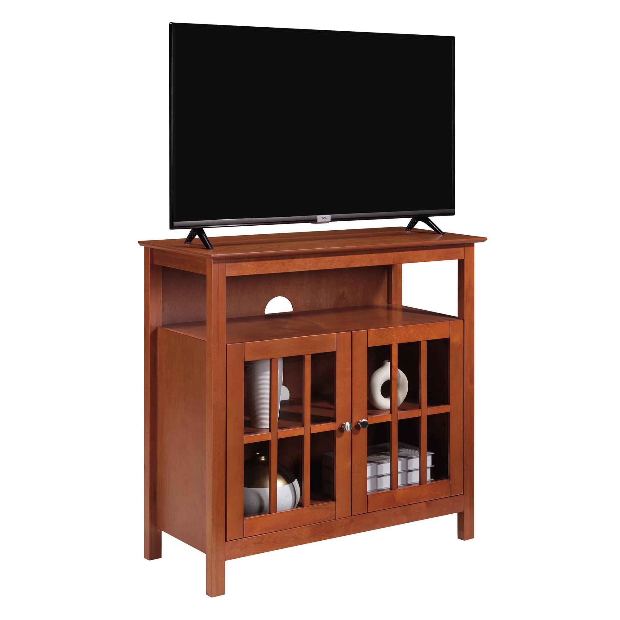 Convenience Concepts Convenience Concepts Big Sur Highboy TV Stand 36" - Modern Entertainment Center For TVs up to 40", Storage Cabinet for Dining, Living, & Family Room, Console Hall Table with Shelves, Cherry