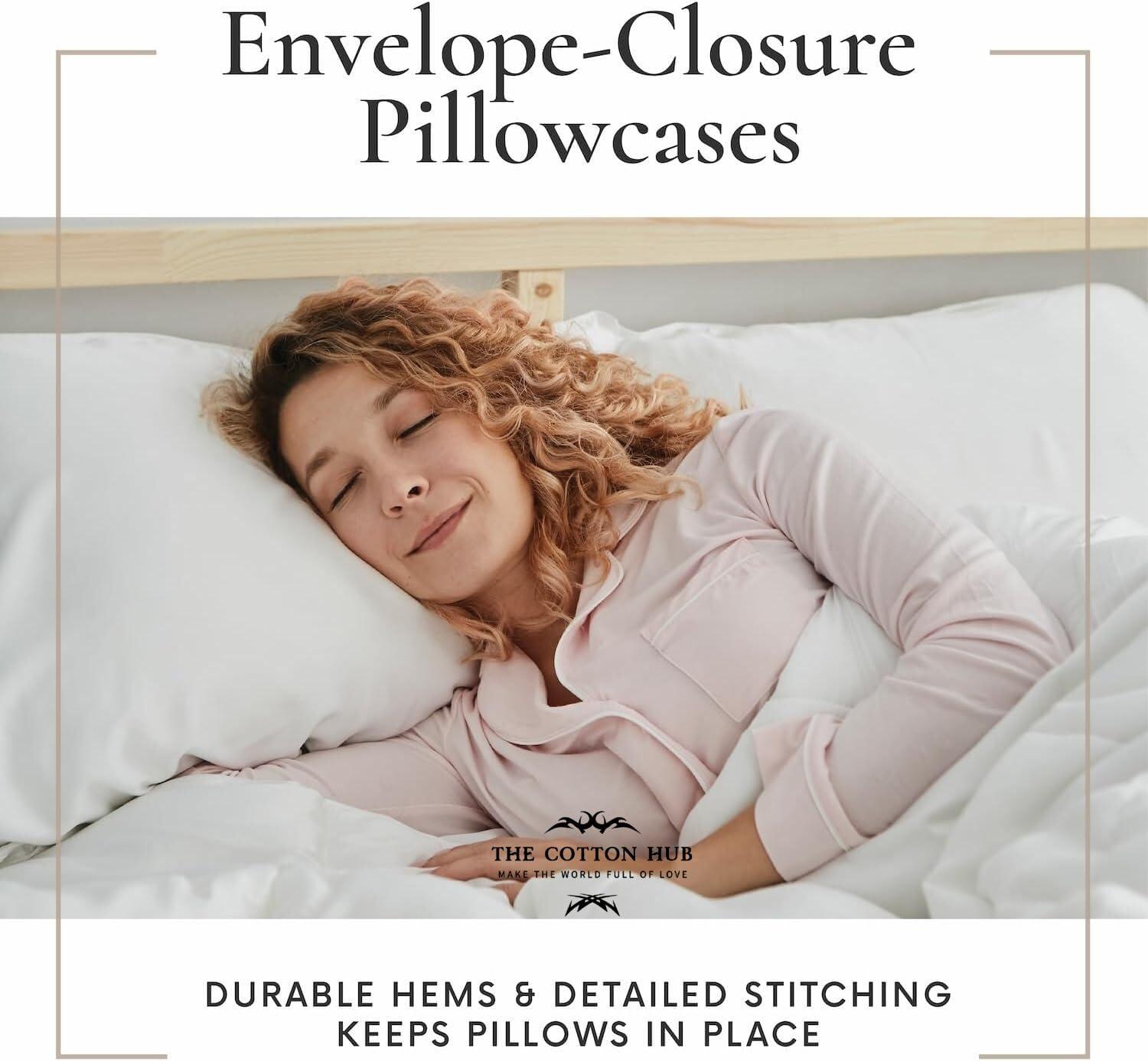 The Cotton Hub Alaska King Size 4-Piece Sheet Set 600 Thread Count Peruvian Pima Cotton Bed Sheets fits up to 7-9 inch Deep Pocket (Stripe, Chocolate)