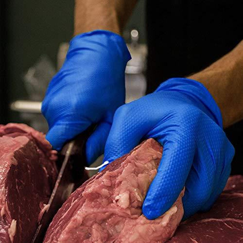 GLOVEWORKS GLOVEWORKS HD Royal Blue Nitrile Industrial Disposable Gloves, 6 Mil, Latex-Free, Raised Diamond Texture, Large, Box of 100