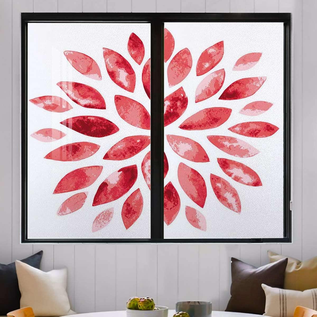 Generic Privacy Window Film Frosted Window Decorative Film Static Cling Window Sticker Glass Tinting Covering Nature Beauty Blossom 17.7Wx23.6L-inch x2 Pcs