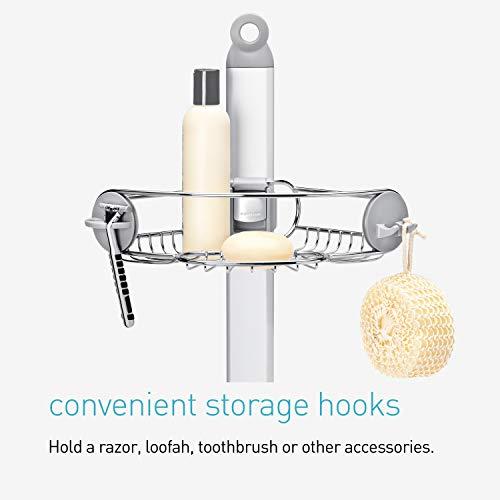 simplehuman simplehuman Corner Shower Caddy, Stainless Steel and Anodized Aluminum