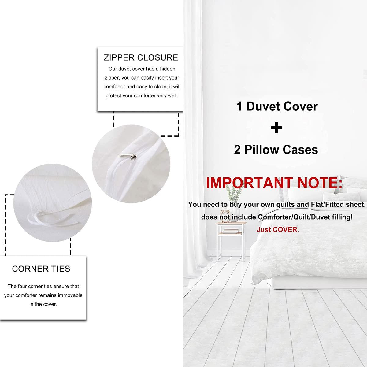 Erosebridal 100% Cotton Spider Web Bedding Set Full Size Halloween Duvet Cover Geometric Stripes Lines Comforter Cover Purple Ombre Quilt Cover for Adult Men Women Soft Comfy Bedroom Decor, Black White