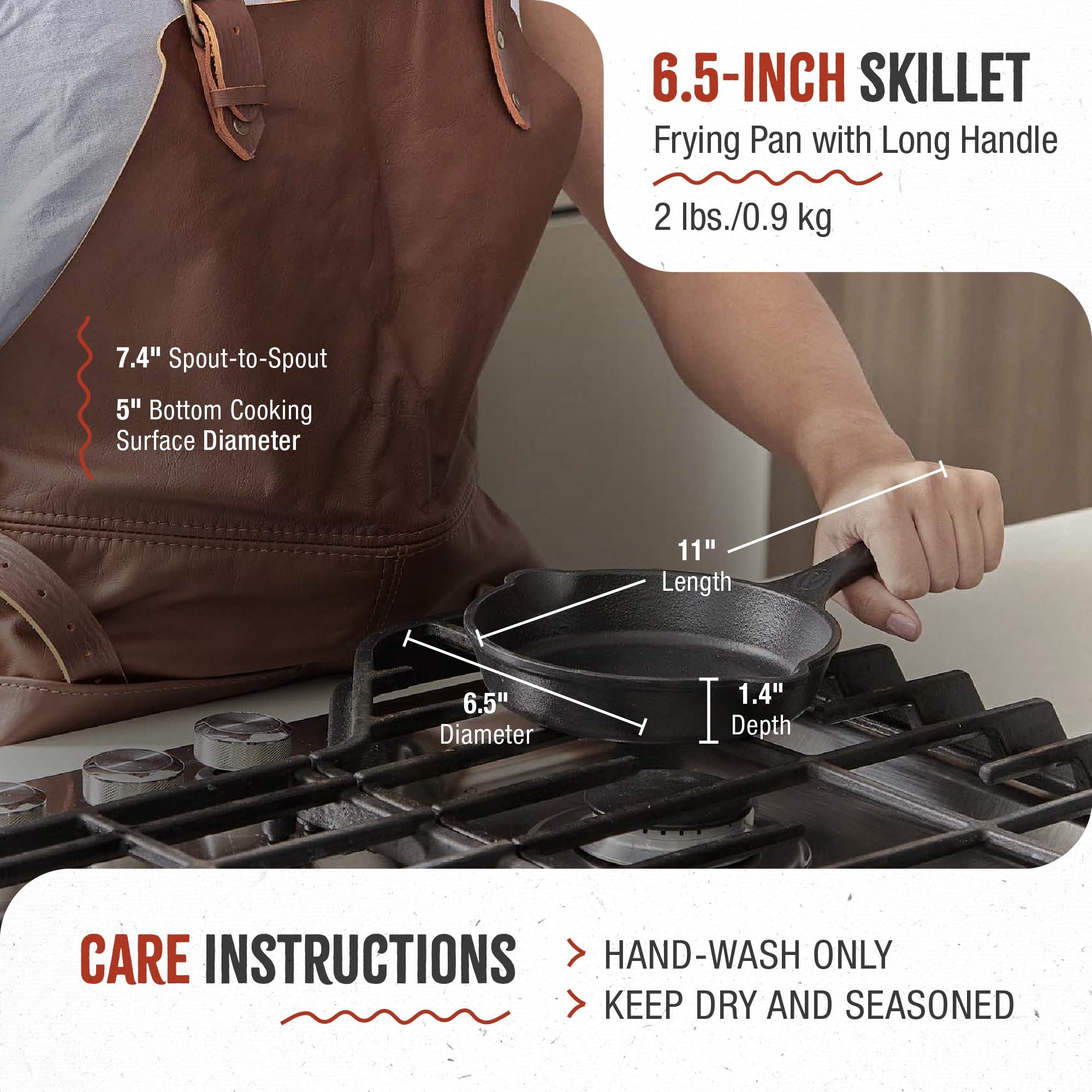 Victoria Victoria 6.5 Inch Mini Cast Iron Skillet. Small Frying Pan,Seasoned with 100% Kosher Certified Non-GMO Flaxseed Oil (SKL-206)