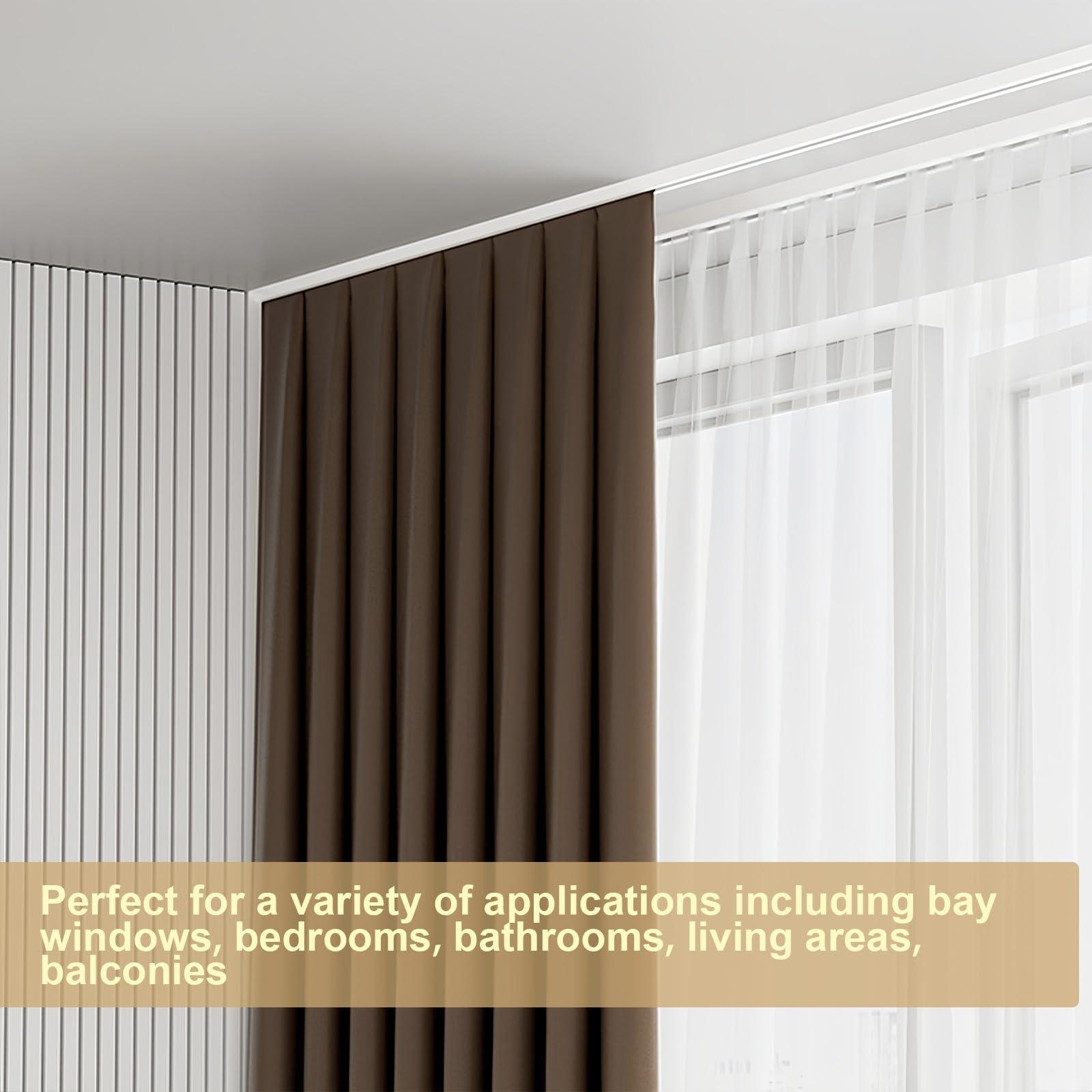 HomeLoft Basics 3.28ft-19.6ft Curtain Track, Ceiling Curtain Track, Curtain Track Ceiling Mount, Ceiling Track System for Curtains, Drapes, Room Dividers Ceiling Mount Single Curtain Tracks System(White,1.25m/4.1FT)