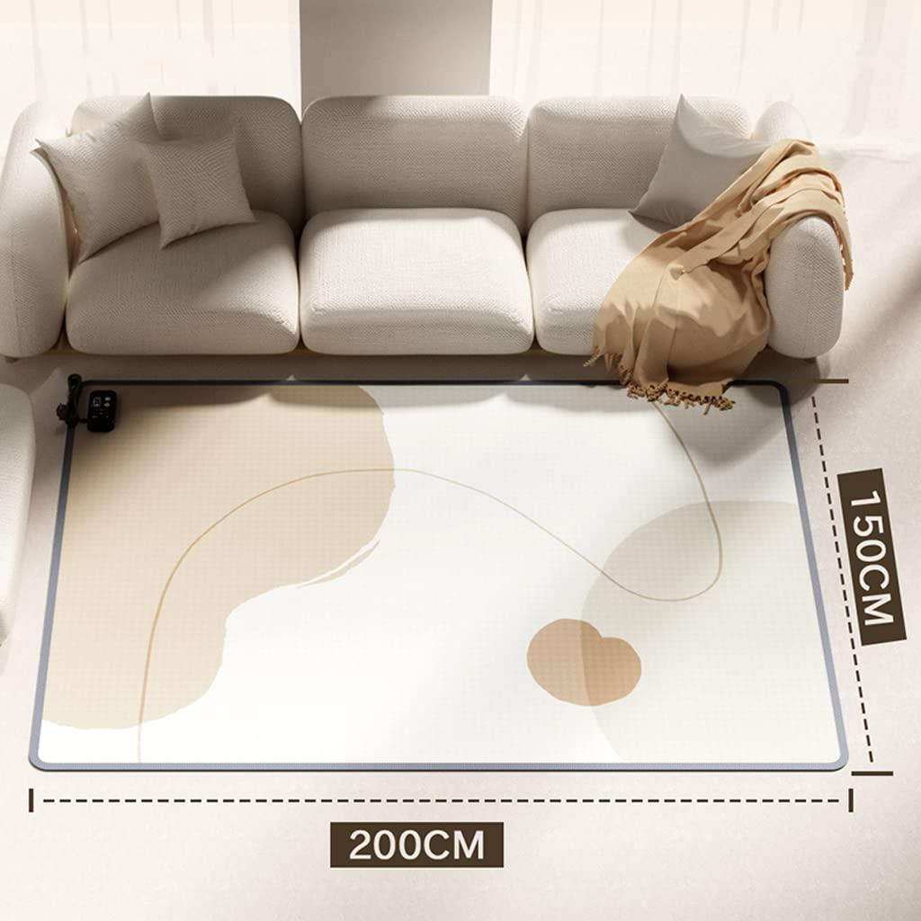 OLOTU OLOTU Under Rug Heating Mat Remote Control Heated Floor Mat Carbon Crystal Floor Heating Mat with Timer, 4 Levels Electric Floor Rug for Home