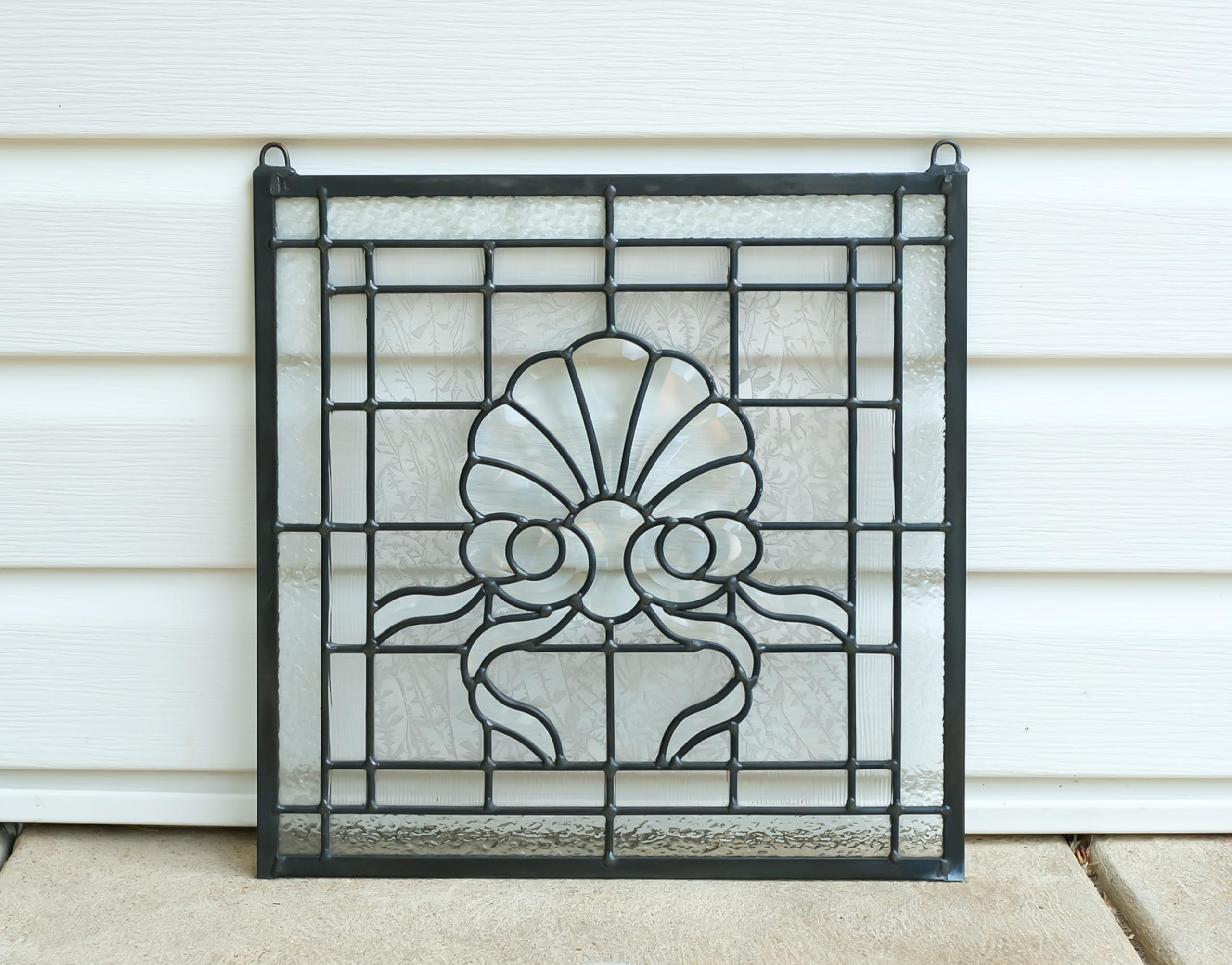 TMI ART PANEL 16\" x 16\" All Clear Hanging Stained Glass Beveled Window Panel