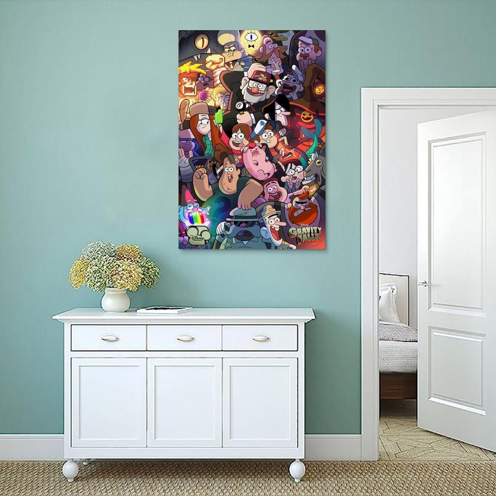 XYRXARIC XYRXARIC Gravity Falls Poster Anime Posters Canvas Art Poster And Wall Art Picture Print Modern Family Bedroom Decor Posters 20x30inch(50x75cm), Unframe-style-1