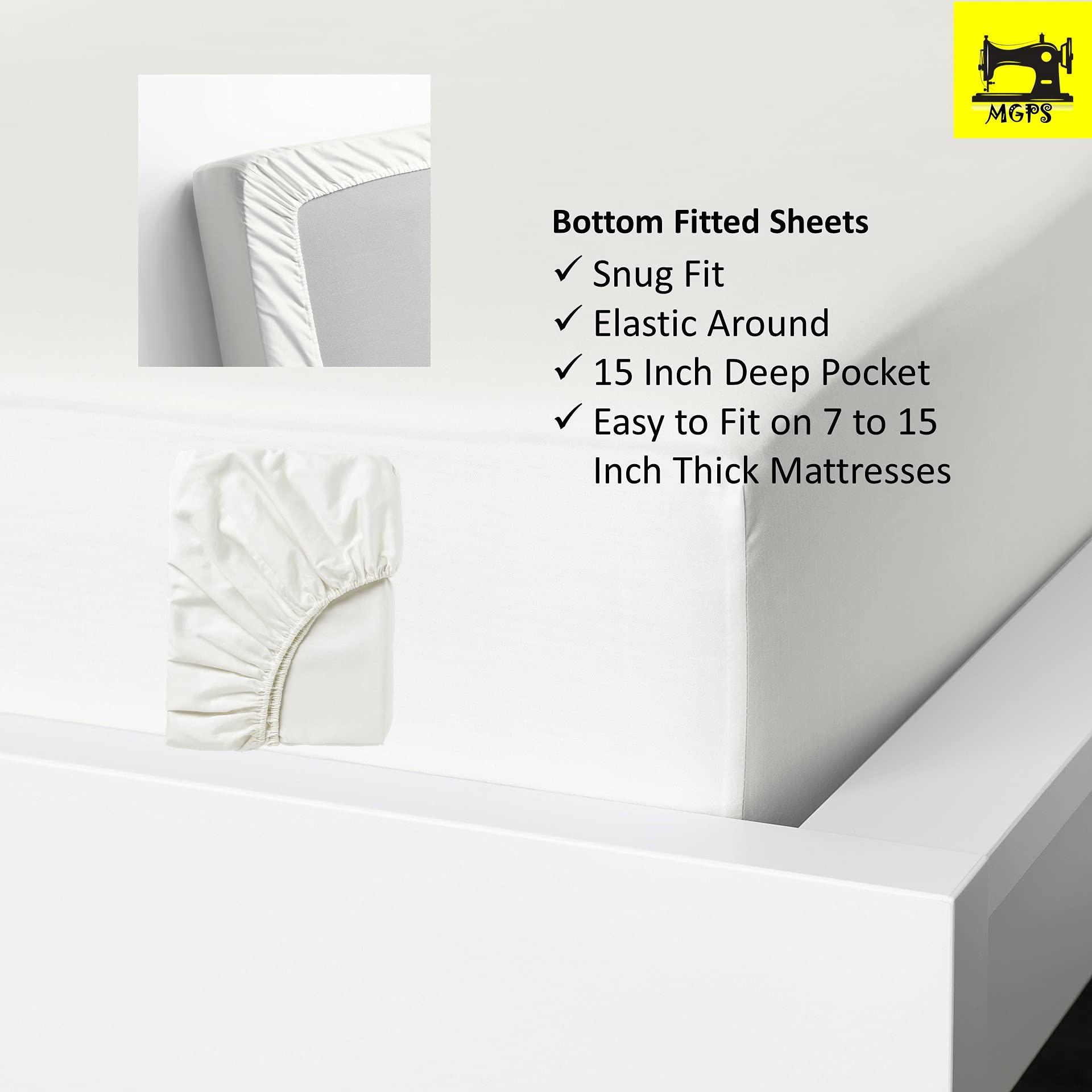 MGPS MGPS 1000-TC Egyptian Cotton Top Split California-King Sheet Set for Adjustable Bed, Half Split Head 4 PCs Set Deep Pocket Up to 15 Inch, 36\" Split from Top - Burgundy, Split-Head Cal-King - 36