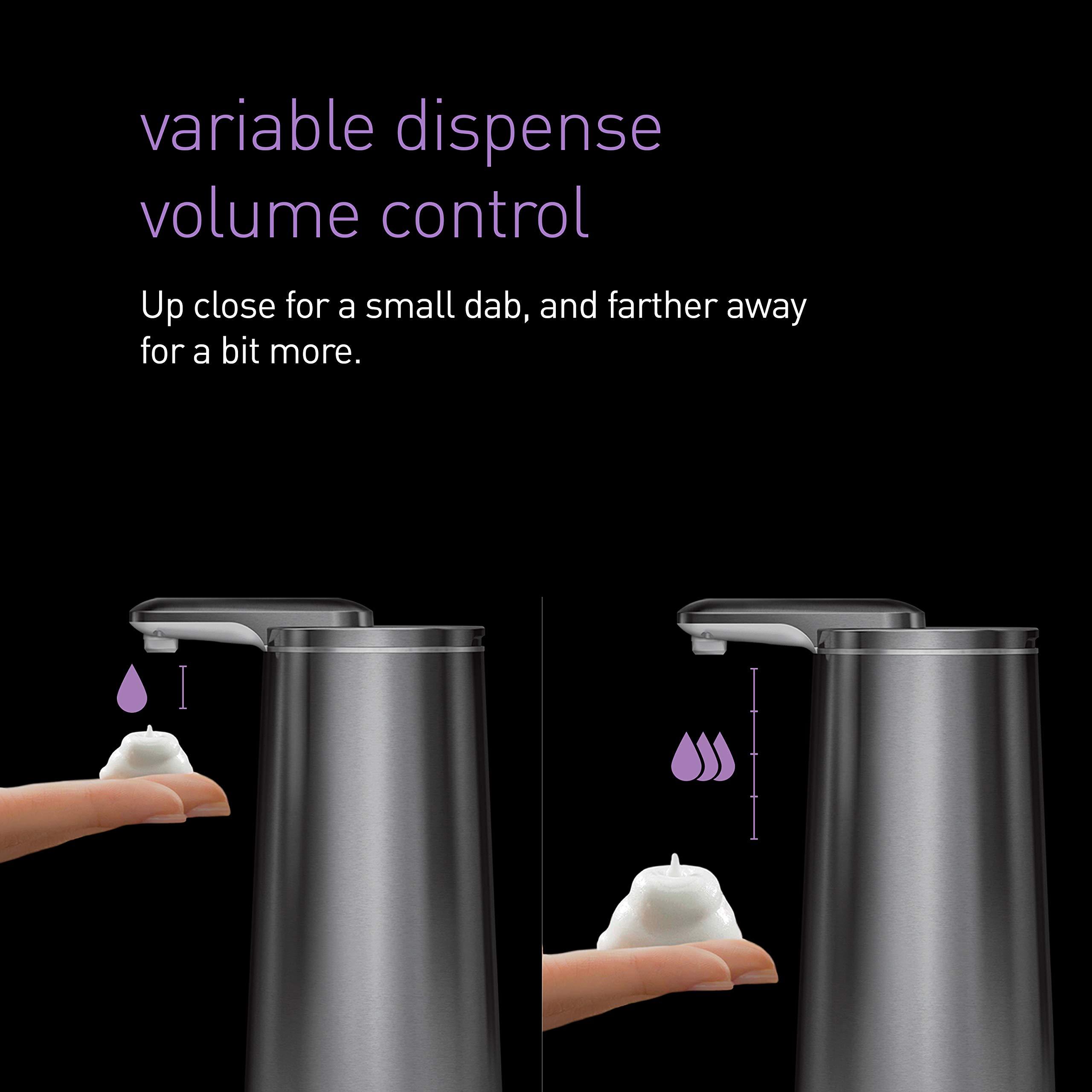 simplehuman simplehuman 10 oz. Touch-Free Foam Sensor Pump Dispenser with Mandarin Orange Soap and Refillable Cartridge, Polished Stainless Steel