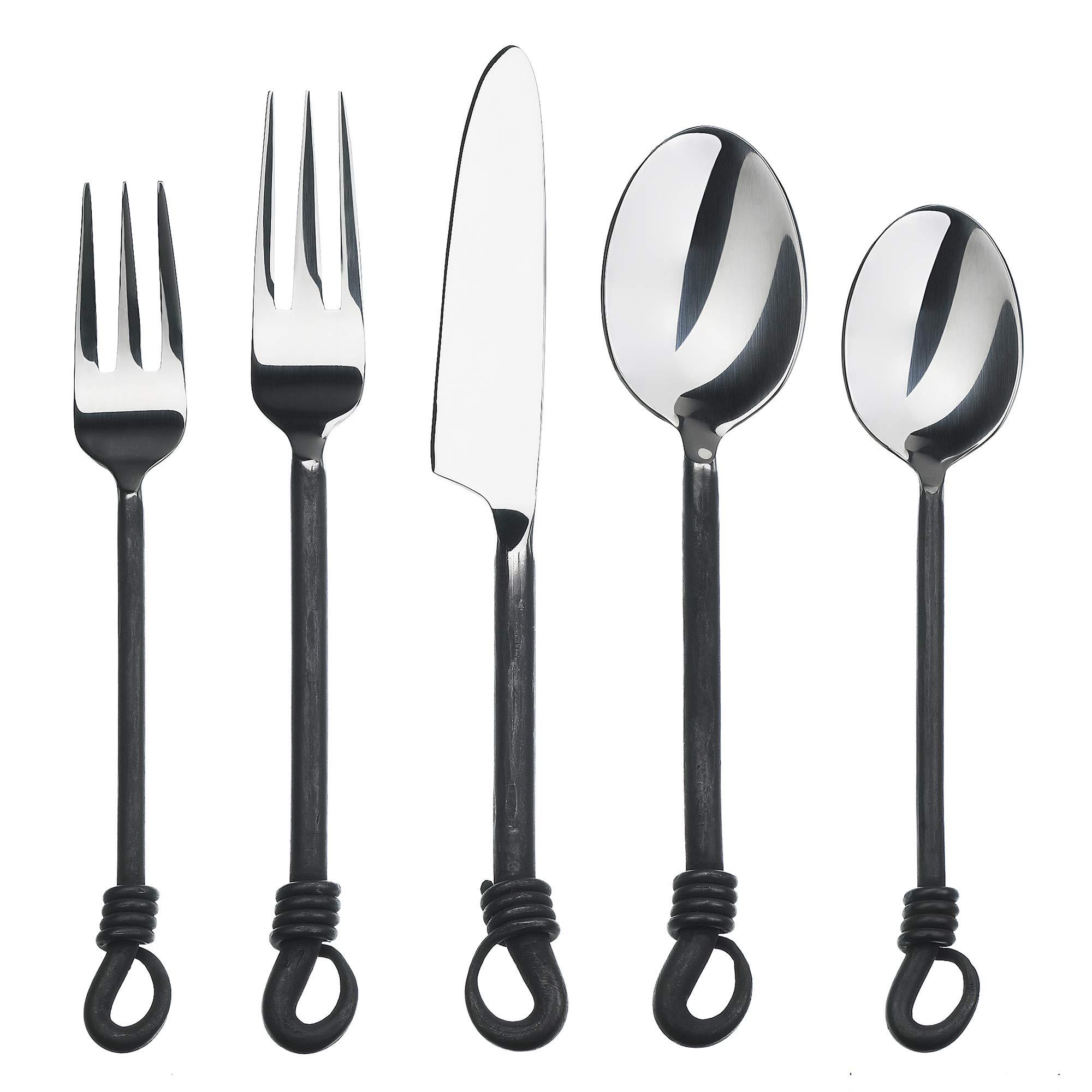 Gourmet Settings Gourmet Settings Twist and Shout 20-Piece Stainless Steel Flatware Set, Service for 4