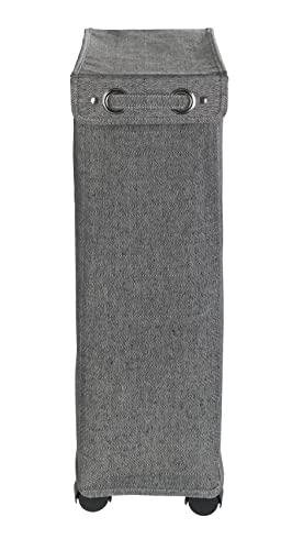 WENKO WENKO Slim Laundry Basket with Wheels, Thin Laundry Hamper, Rolling Laundry Bin with Lid, Space Saving Narrow Laundry Hamper for dirty Clothes Storage, 23.6 x 15.8 x 7.3 in, Gray