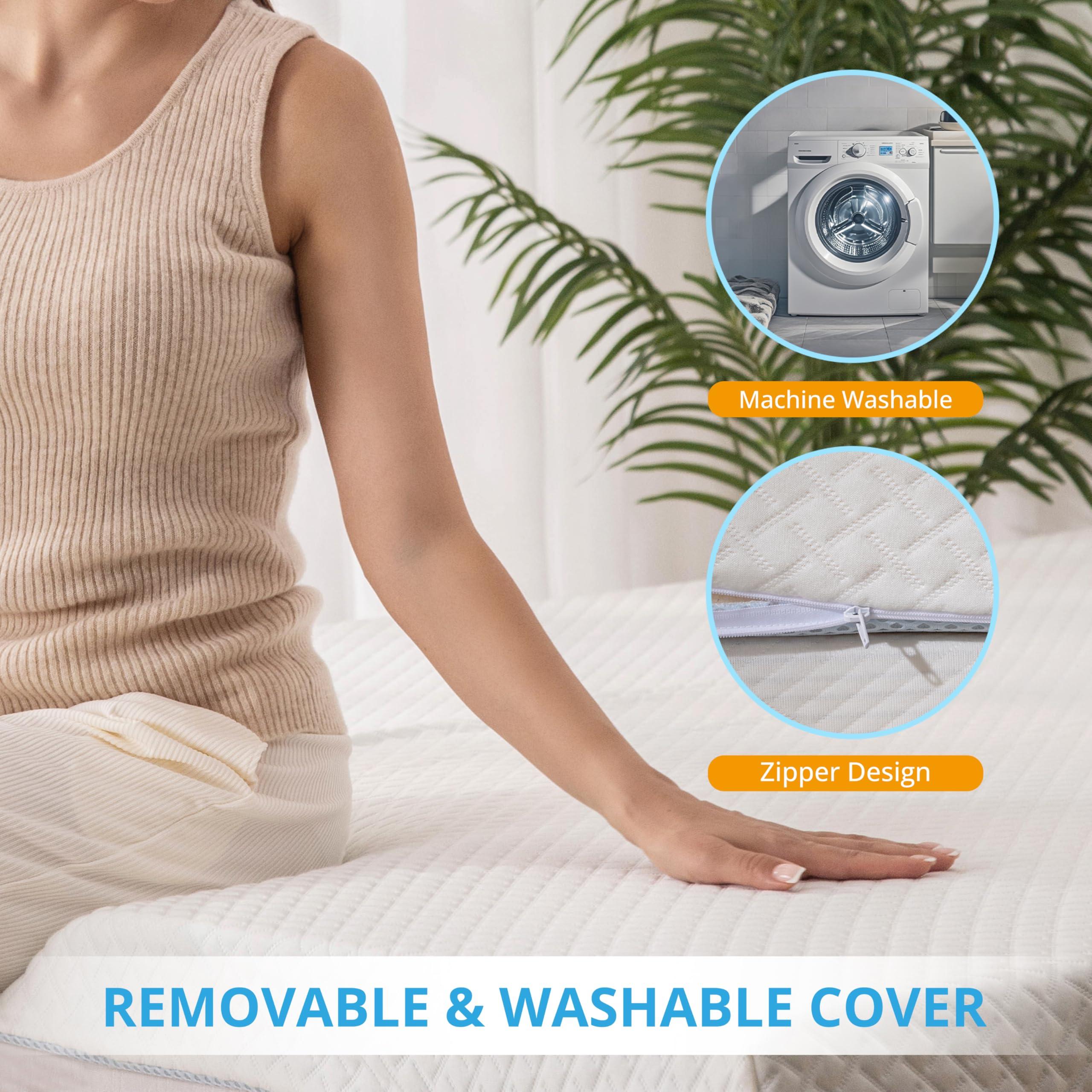 MLILY EGO Gel Memory Foam Mattress Topper, 2 Inch Twin with Removable Breathable Soft Cover, Cooling Bed Topper for Comfort Body Support & Pressure Relief, CertiPUR-US Certified