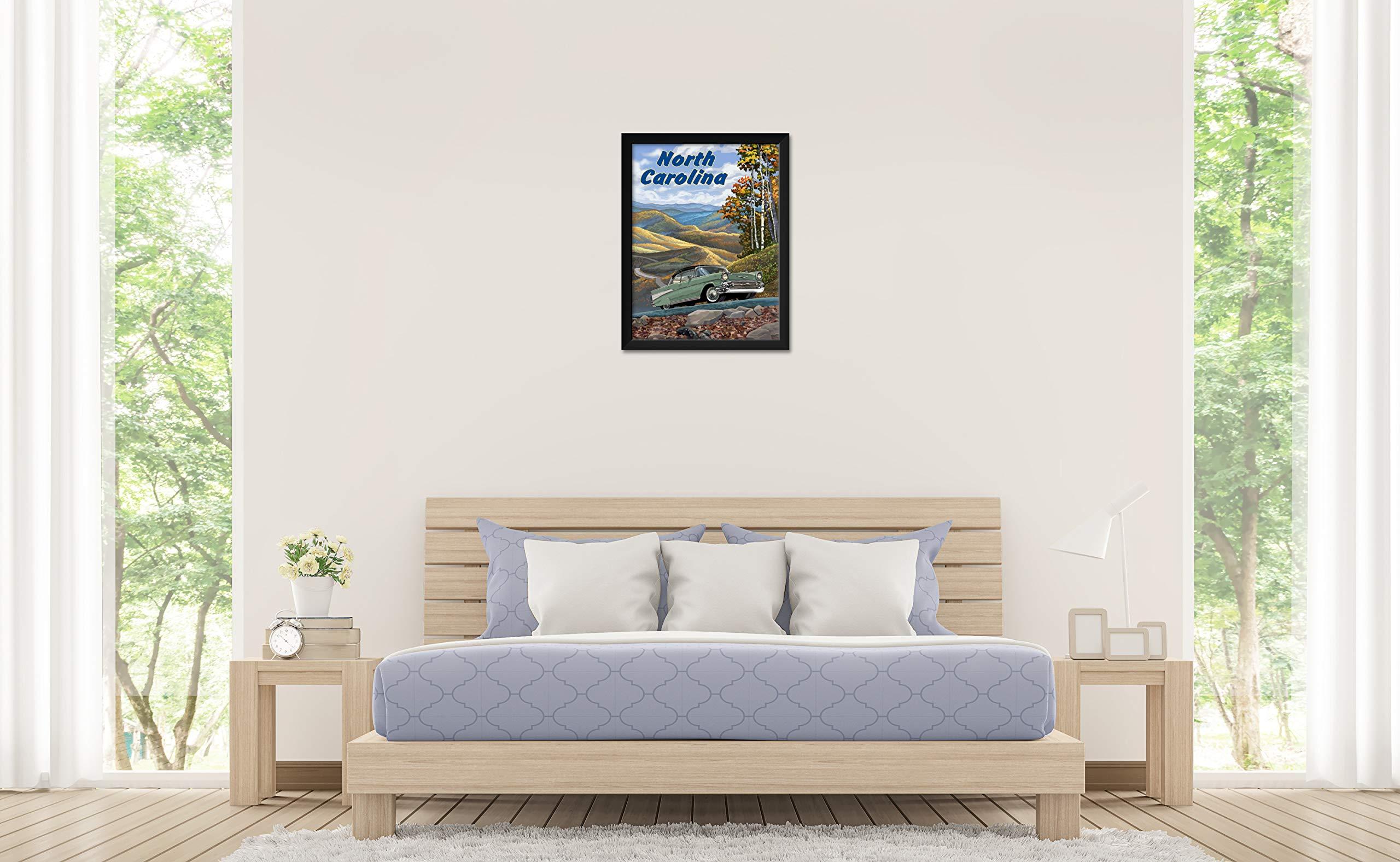 Northwest Art Mall North Carolina Chevy Professionally Framed Art Print from Travel Artwork by Artist Paul A. Lanquist Framed Art Size: 20\" x 26\"