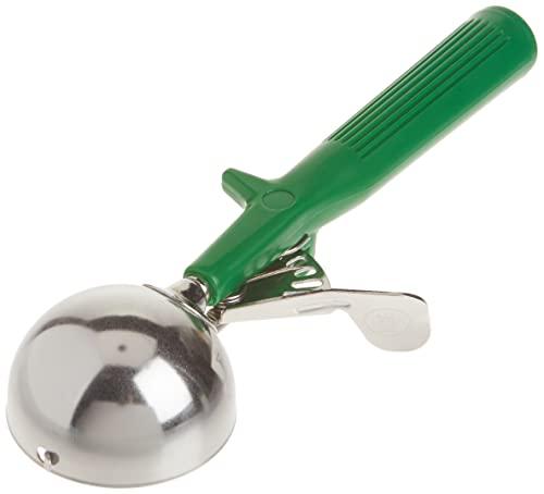 Winco Winco Ice Cream Disher with Green Handle, Size 12, Two and two third ounces, Stainless Steel