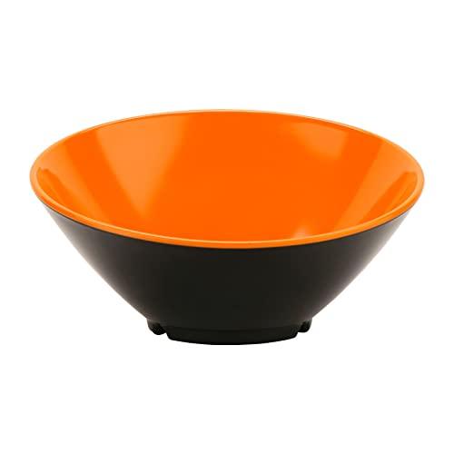 GET G.E.T. B-792-OR/BK Angled Cascading Serving Bowl for Salads, Rice and Dessert, 24 Ounce / 9.25\", Orange/Black, 1 Count (Pack of 1)