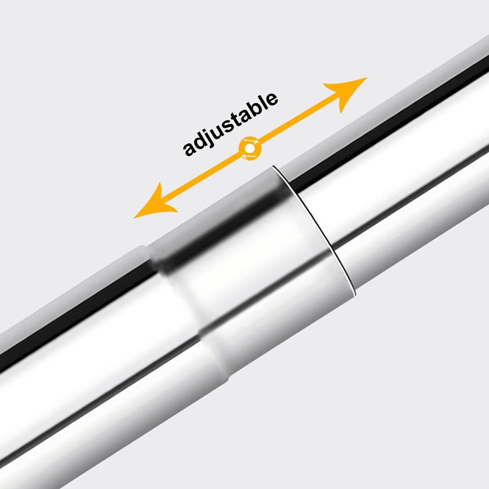 Meiiron Adjustable Curved Shower Curtain Rod Wall Mounted L-Shaped Bathroom Corner Curtain Hanger Pole Bath Bar Metal Shower Rail, No Drilling (Size : 70~95x70~95cm)