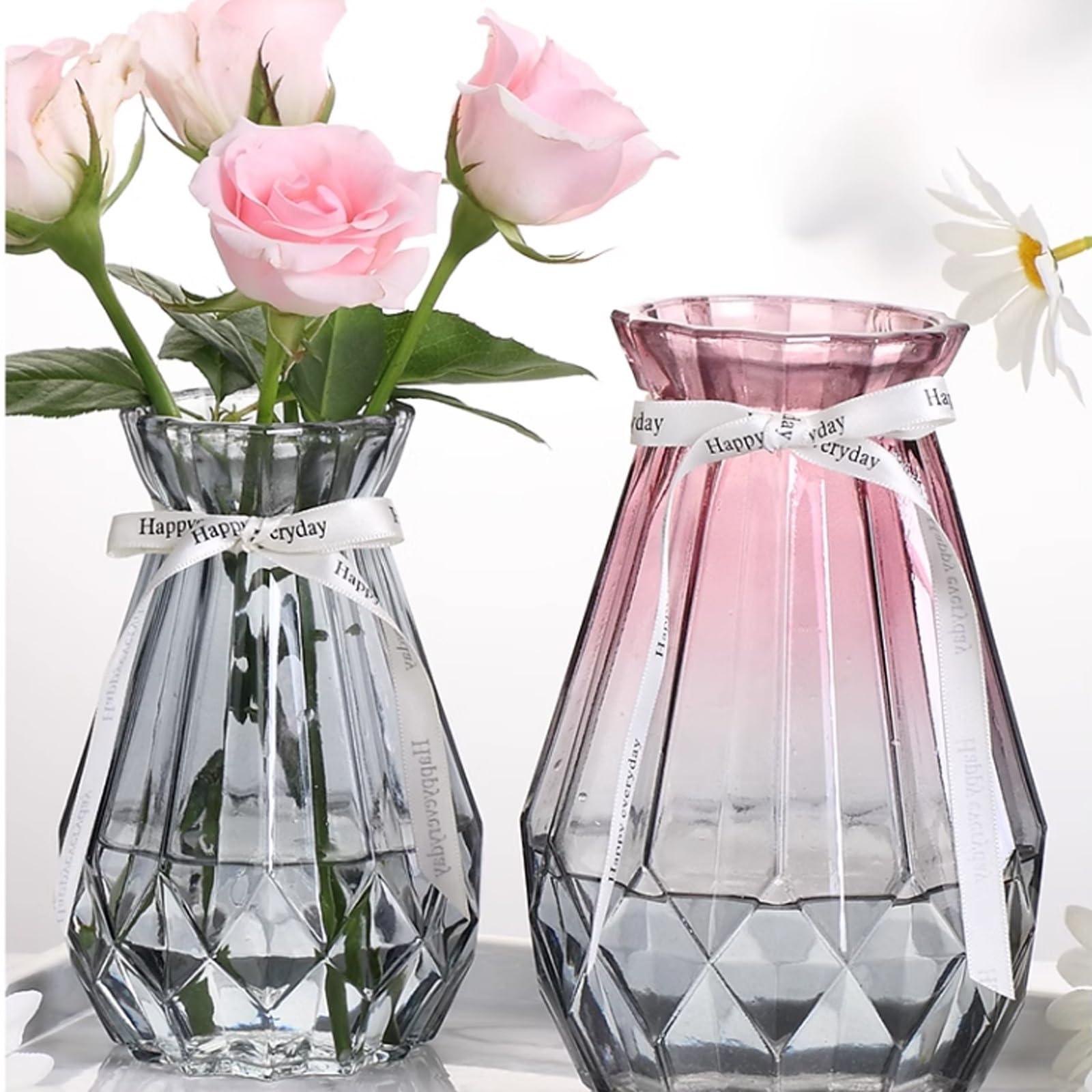 YUXING1205 YUXING1205 Vase Glass Vase Transparent Vase Home Flower Arrangement Living Room Decoration Simple Tabletop Glass Vase Flower Vase(04)