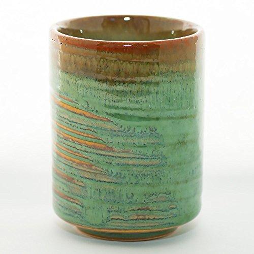 ISSIKI JAPAN Ceramic Japanese tea cup, MINOYAKI, Aoshino, Chisuji, Yunomi (Set of 2) 5 fluid ounce