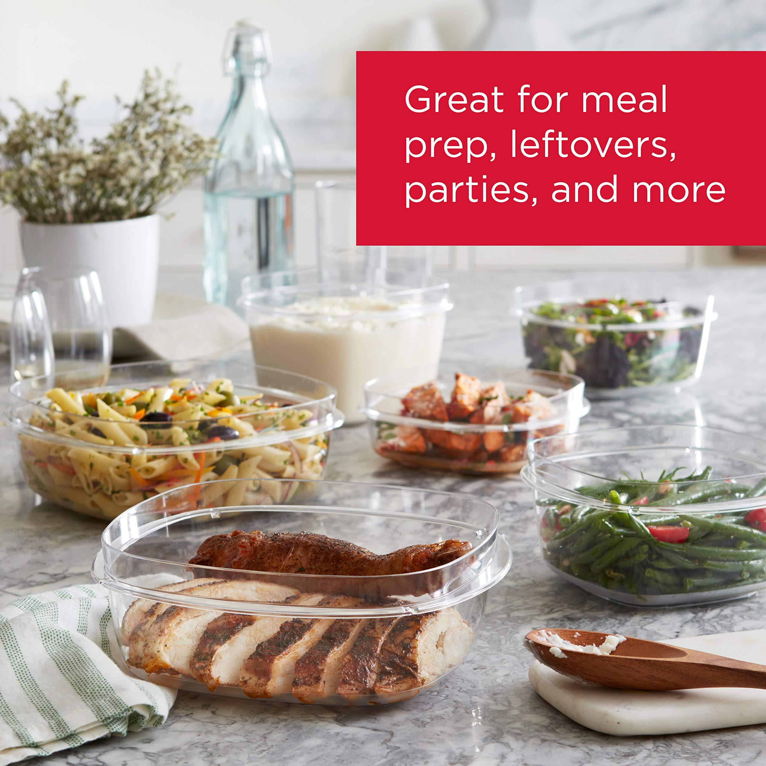 Rubbermaid Rubbermaid 28-Piece Clear/Grey Food Storage Containers, Premium Snap Bases, and Various Size Lids, Perfect for Meal Prep, Leftovers, and Dishwasher Safe