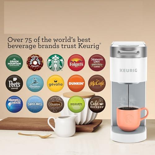 Keurig Keurig K-Slim Single Serve K-Cup Pod Coffee Maker, Multistream Technology, 3 Brew Sizes, Slim and Sleek Design, 46oz Removable Reservoir, White