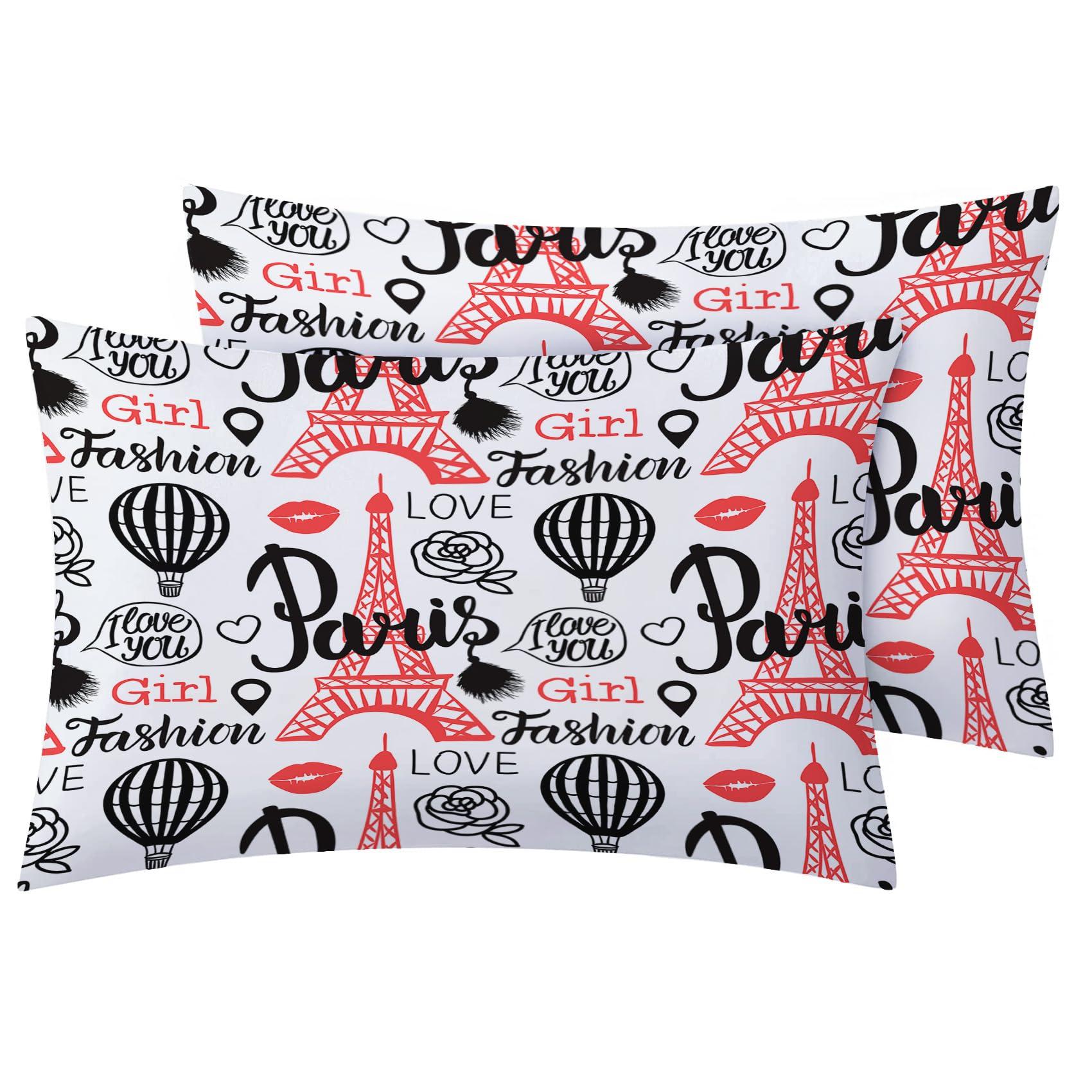 GEDAEUBA GEDAEUBA Paris Sheets Twin Sheet Set - Eiffel Tower Bed Sheets for Kids Boys Girls, Hot Air Balloon Sheet Set with Deep Pocket Fitted Sheet, Soft Microfiber Wrinkle Free Bedding Set