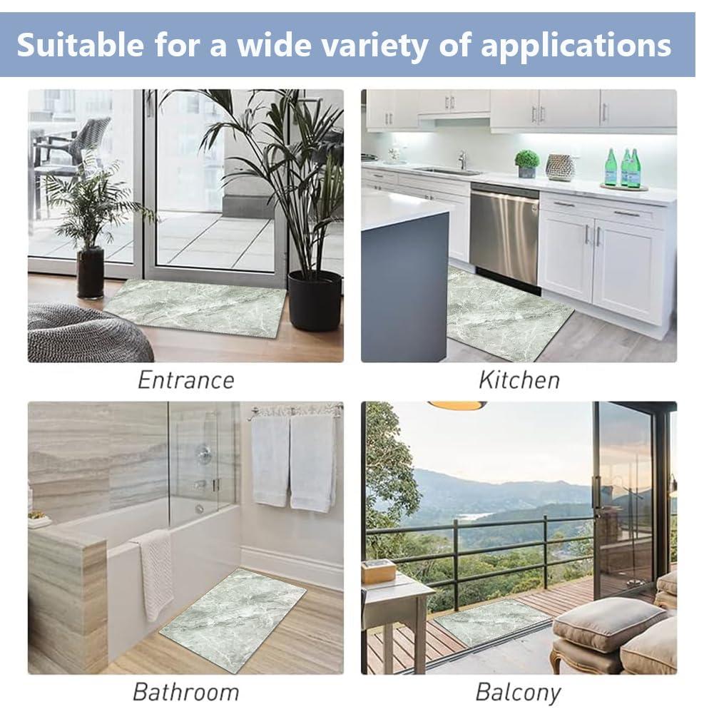 Griclner Griclner Non-Slip Bathroom Mat Rugs, Marble Bath Mat, Extra Absorbent Light Grey Bath Mat for Bathroom, Machine Wash Stone Bath Mat, Dry Fast Solid Super Absorbent Bath Mat (5\'x38\'Light Grey Marble)