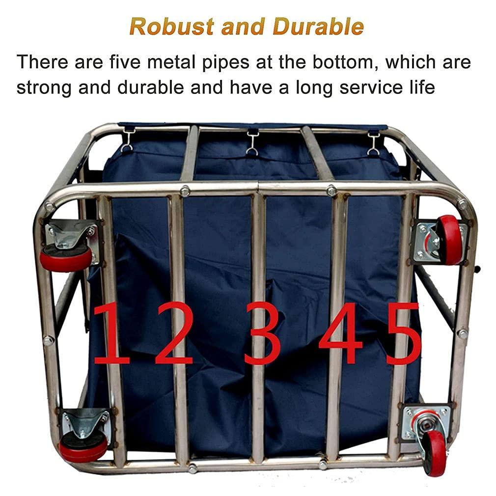 LUXUCURE Large Laundry Cart with Wheels,Heavy Duty Rolling Laundry Basket 400L Clothes Organize Truck for Home and Commercial Hotels Laundry Rooms