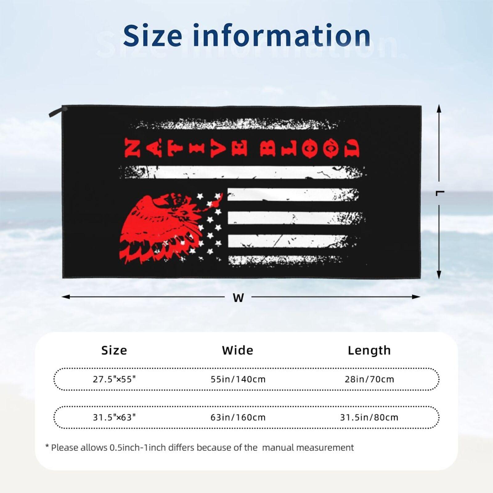 BYOBLU BYOBLU American Flag Native Blood Beach Towel Absorbent Bath Towel Quick Dry Towel Oversized Super 31.5\"X63\"