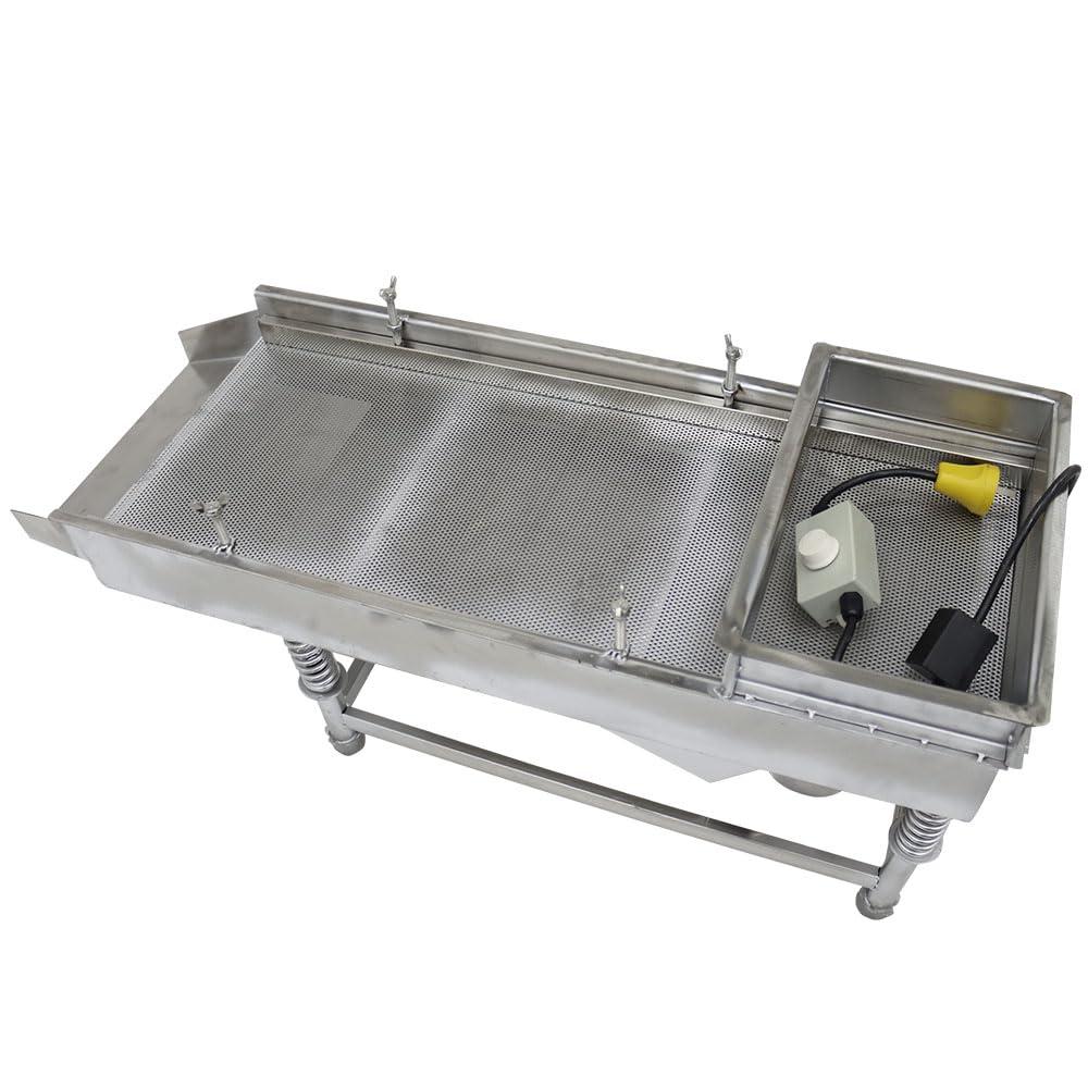 HayWHNKN HayWHNKN Electric Vibrating Sifter with 2mm Screen Straight Vibrating Sieve Shaker Stainless Steel Linear Sifter Machine Linear Shaker Single Motor 220v 80W