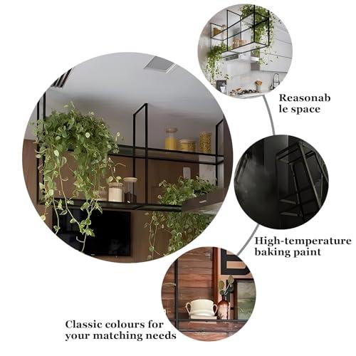 Yopappol Yopappol Ceiling Mount Shelf, 2 Tier Hanging Storage Rack, Metal & Acrylic Floating Wall Shelves Plant Stand Pot Pan Organizer for Restaurant Kitchen Flower Shop (Size : 60x30x80cm)