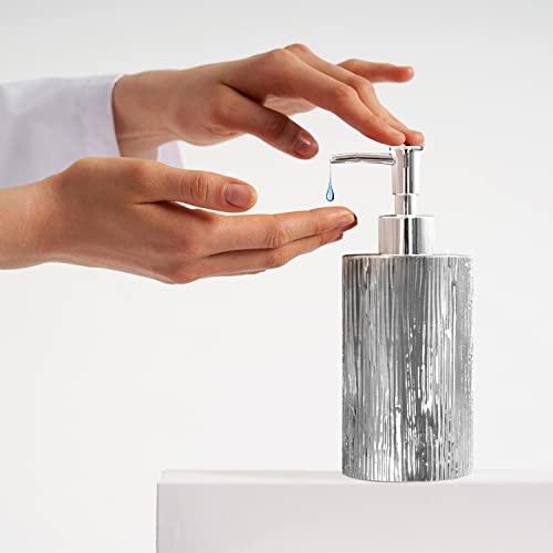 Blue Donuts Blue Donuts Bathroom Accessories Set, Toothbrush Holder, Soap Dispenser, Silver, Ceramic, 4 Piece