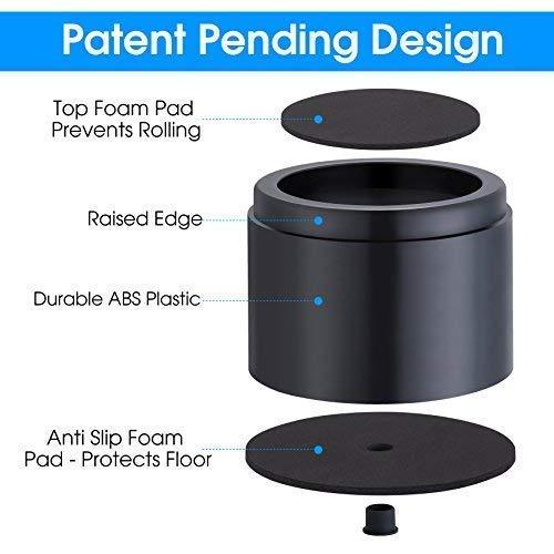 iPrimio iPrimio Bed Risers - Round, 3 Inch Lift, Heavy Duty, 6 Pack, Up to 10000lbs - Bed Raising Blocks, Furniture Risers - Safe, Sturdy Bed Lifts for College Dorm Rooms, Couches, Tables, Desk Riser