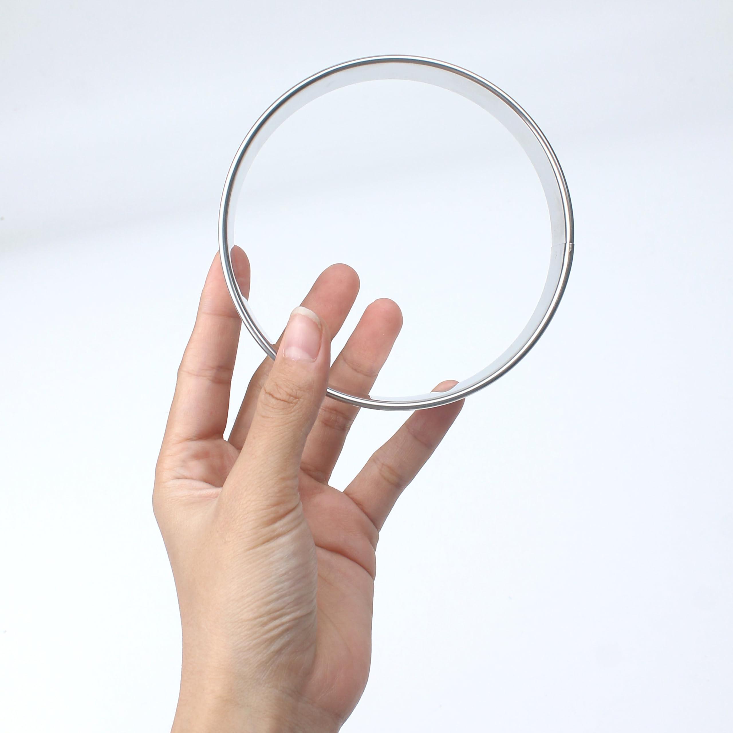 Marsrut 6Pack Stainless Steel Double Rolled Muffin Rings - Deep & Nonstick Molds | Set of Durable Round Tin Hamburger Pan Rings for Baking and Cooking Crumpet, Tart, Cookies, English Dish Pastry (Size: 4inch)