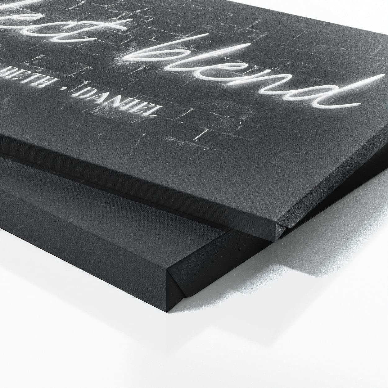 Sense Canvas Sense Canvas Personalized Perfect Blend Family Names Concrete Neon Custom Sign Canvas Art Blended Housewarming Last Name - Home Decor Wall Art Print Poster Painting X-Large 60x24 / 0.75\"