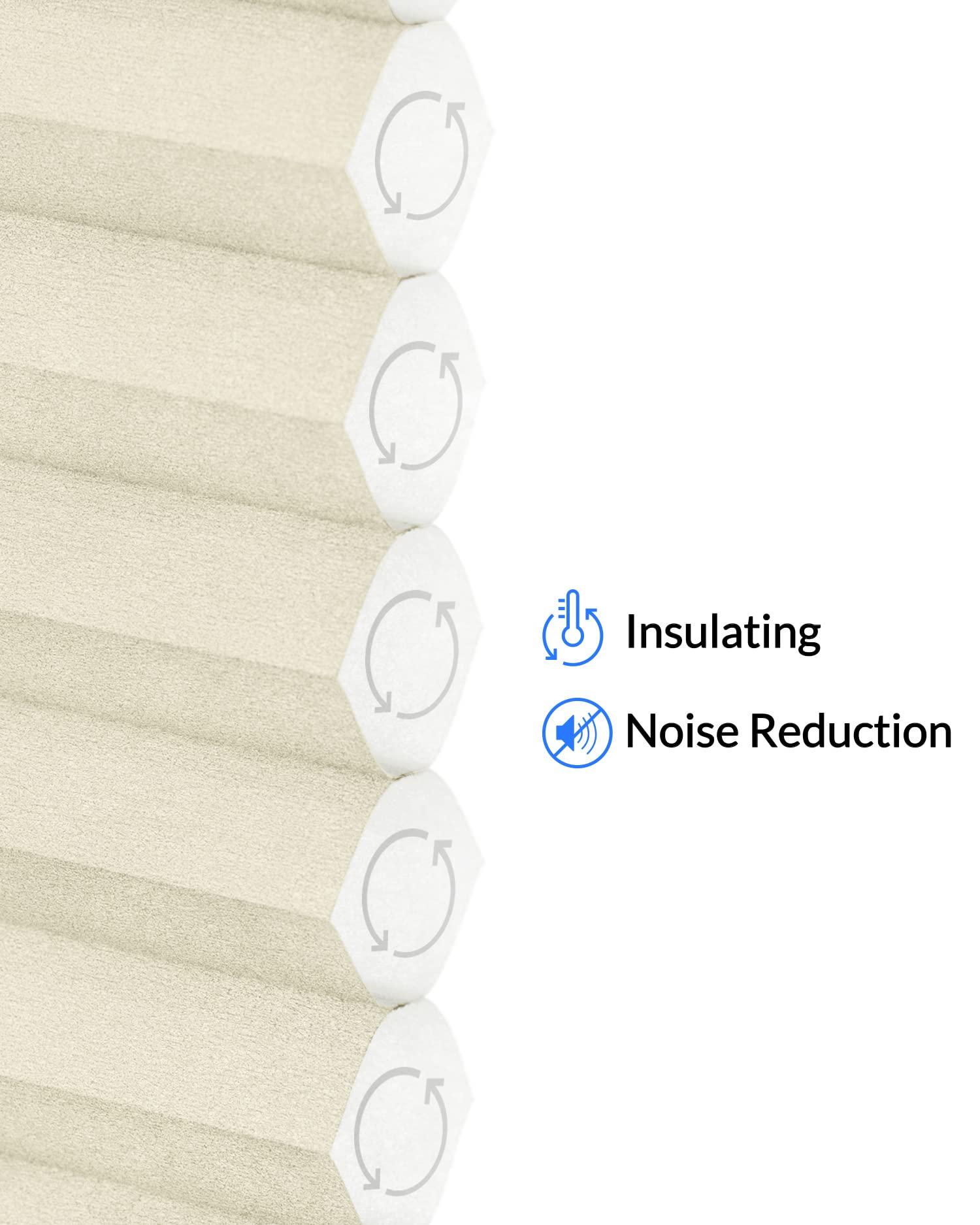 CHICOLOGY CHICOLOGY Cellular Shades, Top Down Bottom Up Shades, Blinds for Windows, Window Shades for Home, Door Blinds, Window Coverings, Cellular Blinds,Ecru - Light Filtering, 29" W x 72" H