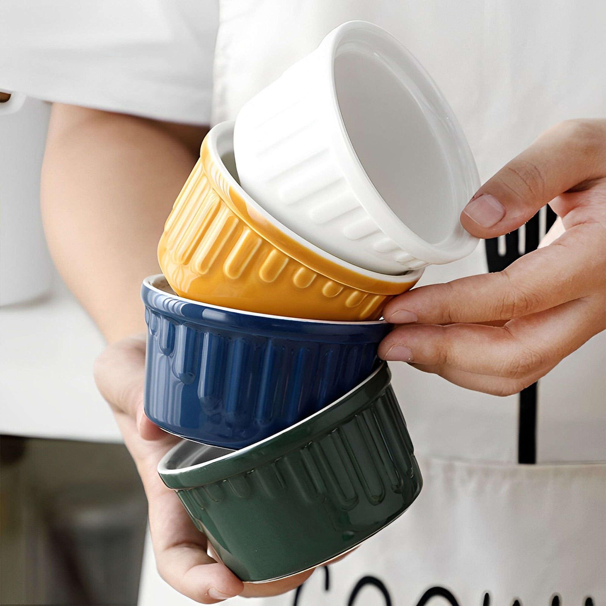 TYMYYS TYMYYS Ramekins 6 Oz Oven Safe, Creme Brulee Ramekins, Souffle Cups, Souffle Dishes For Oven-White-Set of 8