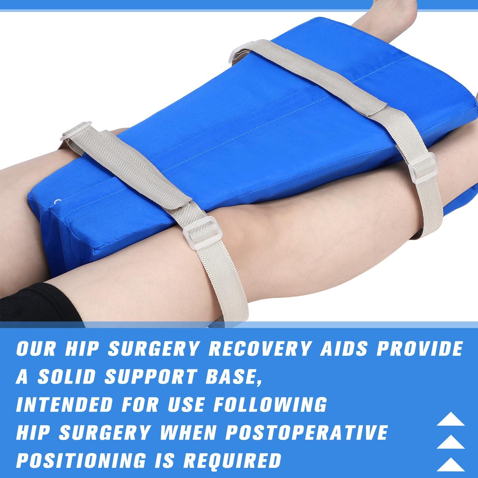 DoubleFill DoubleFill Hip Abduction Pillow Hip Surgery Pillow Hip Surgery Recovery Supplies Comfortable Support Hip Replacement Pillow with Strap and Cover for Legs Reducing Pain