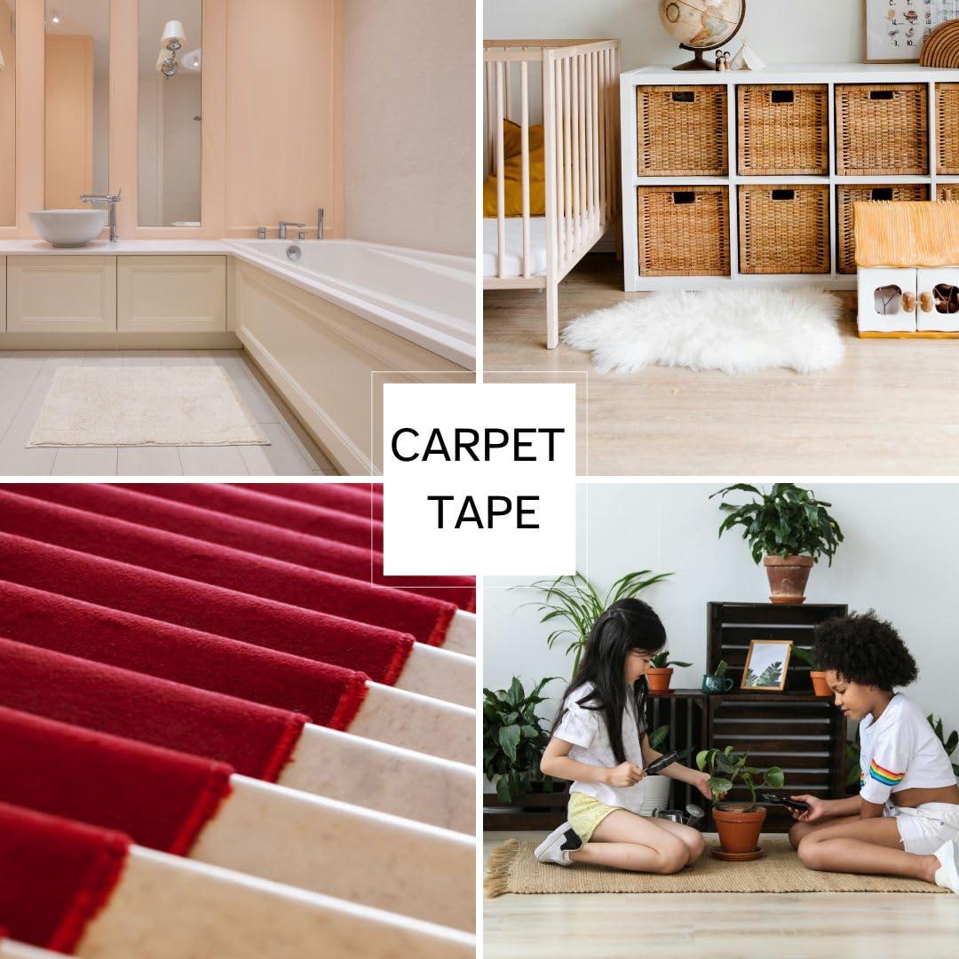 Klick Industrial Carpet Tape, Double Sided Rug Tape, Secure Rugs to Hardwood, Laminate, Tile, Carpet, Carpet Grip Tape, Removable Carpet Tape, No damage on carpet, rug or floor, (MADE IN USA), Black, (2\" x 25 Yard)