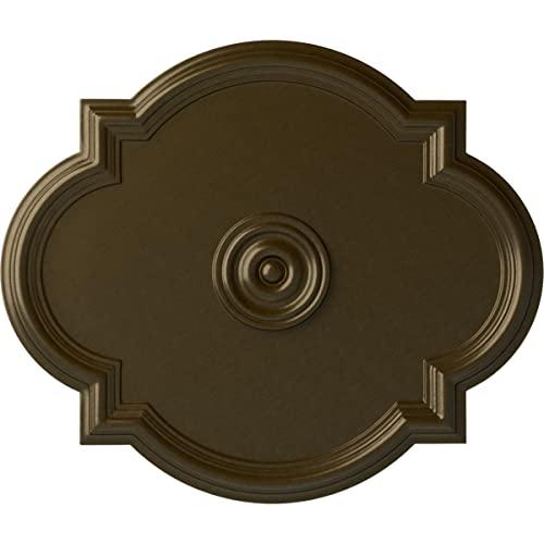 Ekena Millwork Ekena Millwork CM24WABRS Waltz Ceiling Medallion, 24\"W x 20 1/2\"H x 1 1/8\"P, Hand-Painted Brass