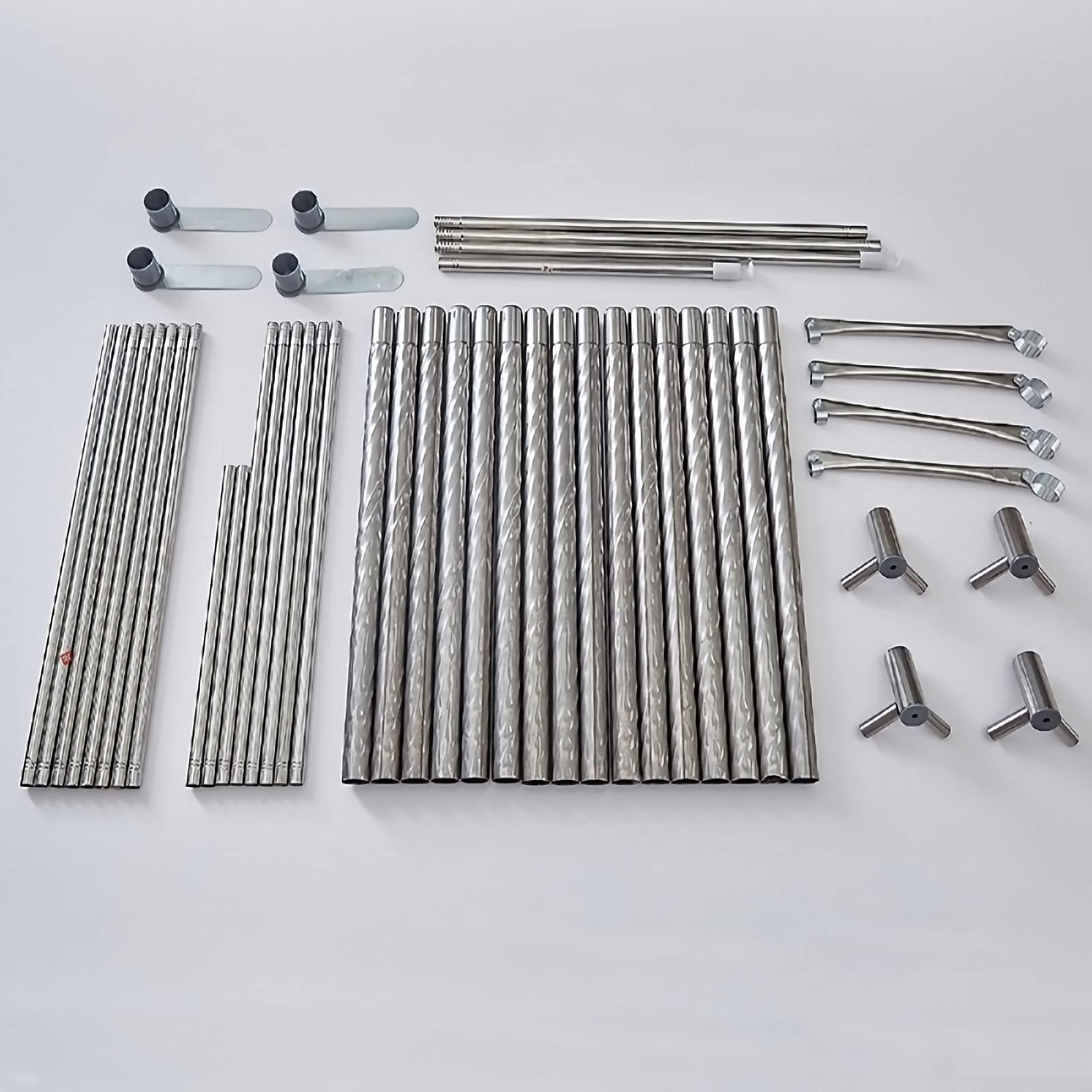 Usknxiu Usknxiu Canopy Bed Frame Queen, More Stable Stainless Steel Canopy Bed Frame/Full/King Size/Twin, Spiral Connection Canopy Poles for Bed,33mm,2L*1.5W*1.95H(m)