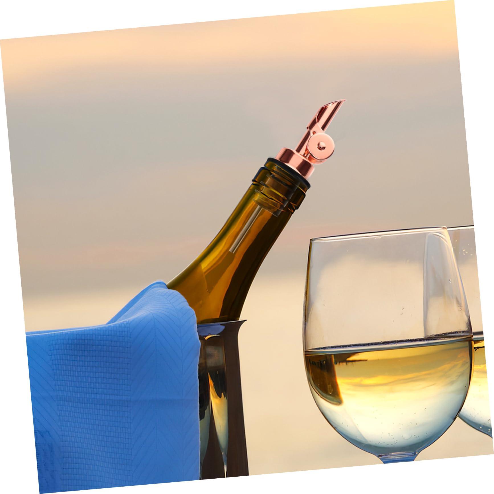 DECHOUS DECHOUS 1 Set Household Pour Spouts Olive Oil Cleaning Brush Portable Pour Spouts Oil Dispenser Spout Bottle Pourers for Spirits Kitchen Supplies Stainless Steel Oil Pourer