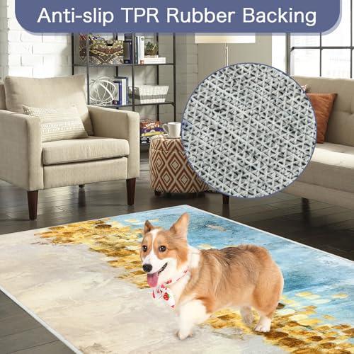 ZGR HOME&GARDEN ZGR Custom Size Hallway Runner Rugs 4 ft x 7 ft, Washable Floor Carpet Runner with Non-Slip Rubber Backing, Hallway Entryway Kitchen Bedroom Bathroom Living Room Laundry Room Area Rug Runner