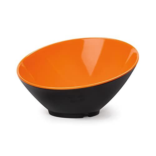 GET G.E.T. B-792-OR/BK Angled Cascading Serving Bowl for Salads, Rice and Dessert, 24 Ounce / 9.25\", Orange/Black, 1 Count (Pack of 1)
