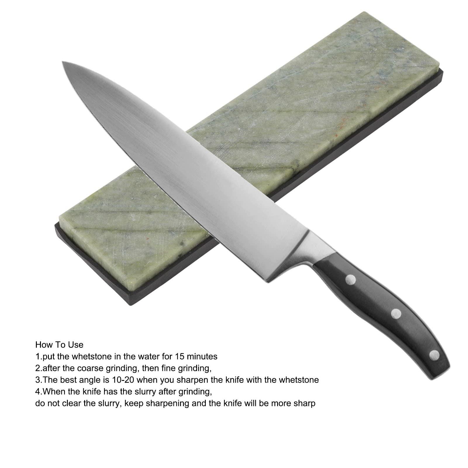 Cyrank Knife Sharpening Stones, Green Knife Sharpener 10000 Grit Kitchen Whetstone Japanese Natural Whetstones Home Kitchen Knife Sharpening Stone