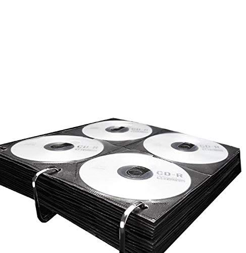 Vaultz Vaultz CD Binder Pages, 8 CD Capacity per Sheet, 25 Sheets per Box, Clear and Black (VZ01401)